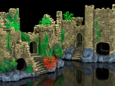 Aquarium Castles Collection 3D model