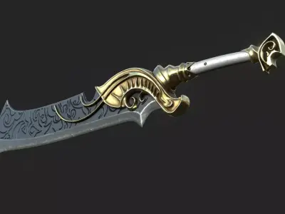 Fantasy Sword Low-poly 3D model