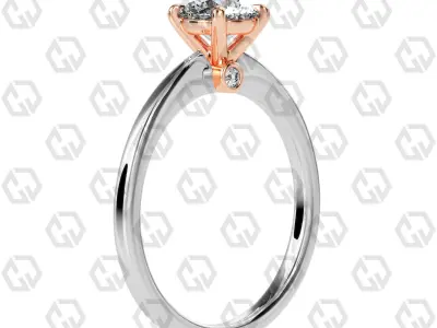 Ring 159 Round shape with hidden signature diamond both side 3D print model