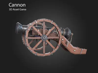 Cannon Low-poly 3D model