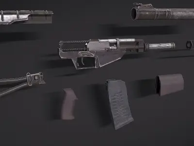 VSS and VAL  Sniper and Assault rifle   PBR GAMEREADY LOWPOLY Free low-poly 3D model