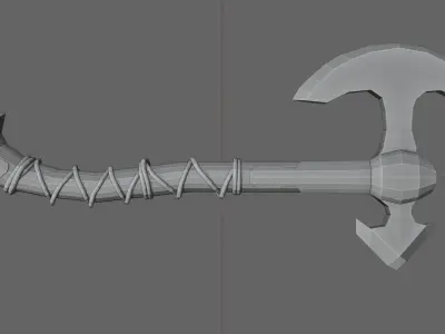 Viking Axe Low-poly 3D model 13