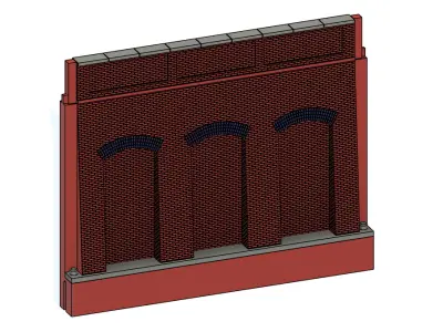 Model Railway Platform Arched Retaining Wall 3D print model