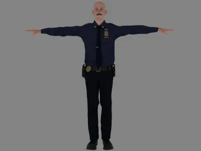 Rigged Police 05 3D model