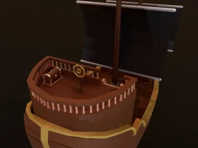 Pirate ship  Low-poly 3D model purchase
