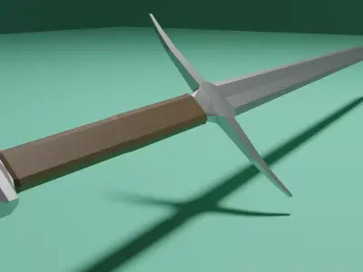 Low poly medieval sword Free low-poly 3D model order