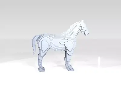Horse Voxel 3D model