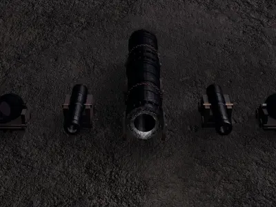 Monsterous V1 Cannon Pack Low-poly 3D model