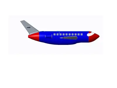 Flight airplane flying in sky 3D model