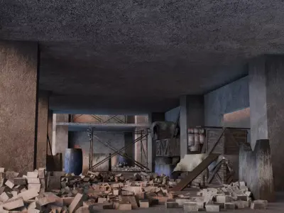 Abandoned Construction Site - Environment 01 Free low-poly 3D model