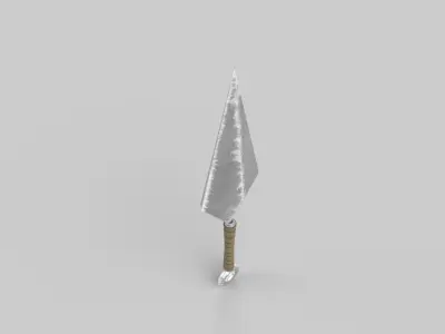 Kunai silver sword Low-poly 3D model