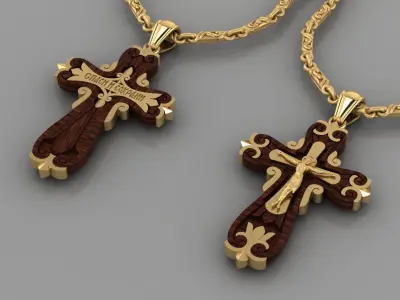 classic Cross with Jesus  3D print model