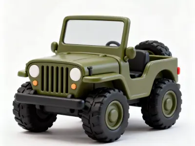 Stylized Chibi Military Jeep  Model Low-poly 3D model