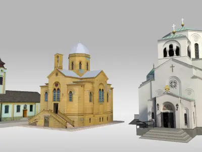 Small Churches Low-poly 3D model