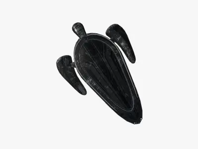 Alien Spaceship UFO H10 Full Black - Sci Fi Spacecraft Design Low-poly 3D model