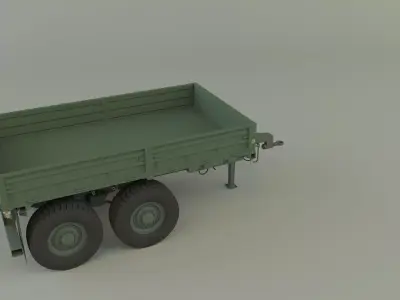 Military trailer 3D model purchase