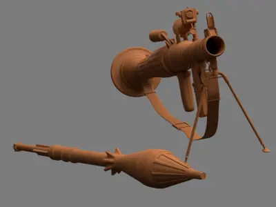 RPG Rocket Propelled Grenade Launcher Low-poly 3D model