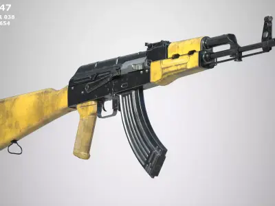 AK 47 Low-poly 3D model shop