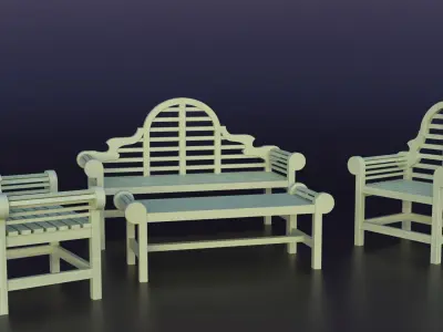 Marlborough garden furniture set  purchase 3D model