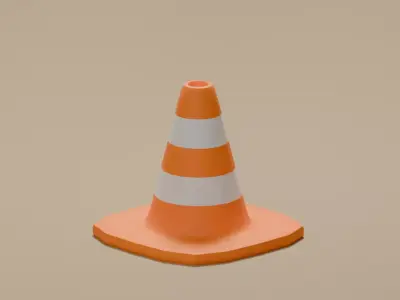 Traffic cone model - low poly Low-poly 3D model