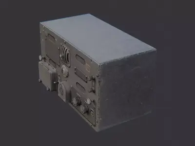 World War II military radio apparatus Low-poly 3D model