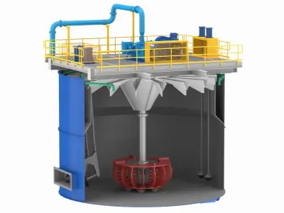 Flotation Cell Low-poly 3D model