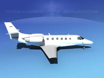 Cessna Citation 560XL White Livery 3D model
