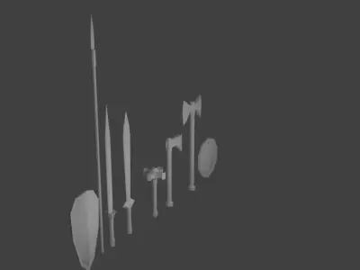 LowPoly Weapons sword Free 3D model