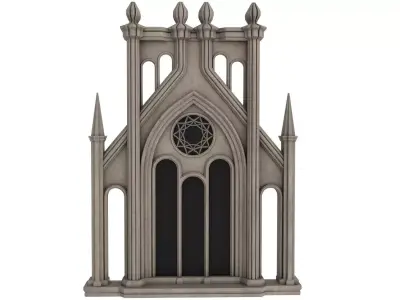 Gothic Window 3D model 2