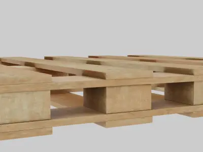 Wooden Pallet Low-poly 3D model 4