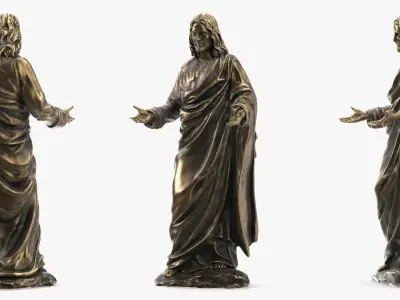  Jesus Christ Statue in Blessing Pose Bronze 