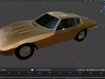 Maserati Ghibli 1st gen Low-Poly Game-ready Low-poly 3D model