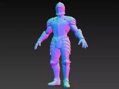 Armored Knight V3 LOW and HIGH POLY BOTH Low-poly 3D model