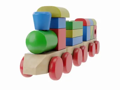 Toy Train 3D model 12