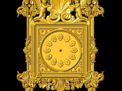Antique Clock Sculpture Work-SCT081 3D print model
