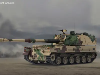 Self Propelled Howitzer K9 Thunder Rigged 3D model