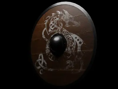 Viking Shield PBR Low-poly 3D model purchase