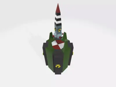 Nuke missile with silo  Free low-poly 3D model