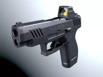 Taurus Gx4 XL with holosun hs507k x2 Low-poly 3D model