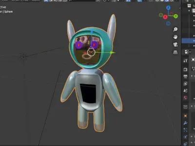 robot in blender Low-poly 3D model