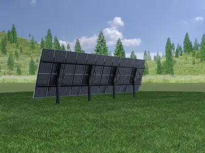 Photovoltaics for farmers 165 degrees 16m Low-poly 3D model