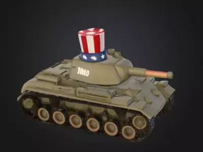 Uncle Sam Tank USA Low-poly 3D model
