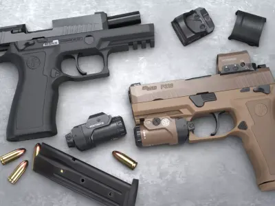 SIG Sauer P320 XCarry Pro - ADF Handgun Pack - Game Asset Low-poly 3D model