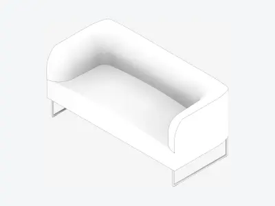 Furniture - Sofa - Contemporary - Line Low-poly 3D model