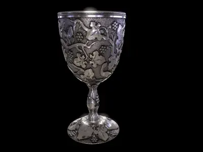 Silver Antique Goblet Low-poly 3D model