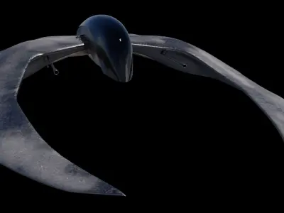 Spaceship 3D model Low poly hovercraft Low-poly 3D model