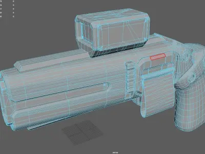 Gameready Sci fi pistol Low-poly 3D model