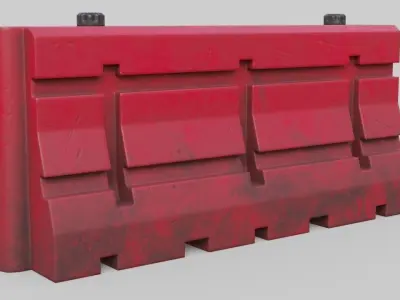 Traffic Barrier 3 Low-poly 3D model