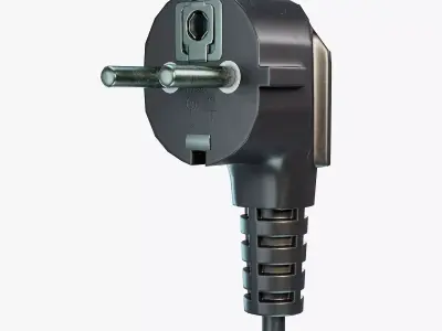European Type E Electrical Plug Low-poly 3D model