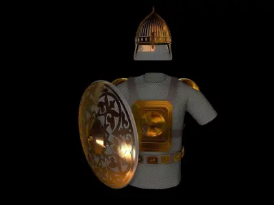 ARMOR knight with shield and helmet 3D model